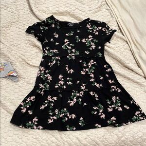 Old Navy Black Fit and Flare Dress with Flutter Sleeves